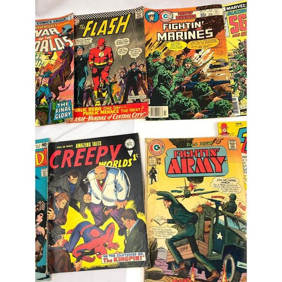 VTG Lot of 13 Comic Books Silver Age Marvel DC War of the Worlds SGT Fury Tarzan - Picture 5 of 16